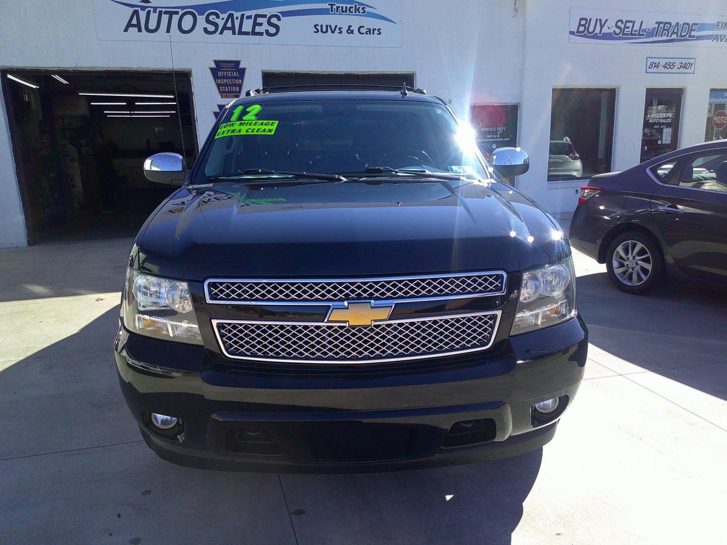 2012 Black /Black Chevrolet Avalanche LTZ 4WD (3GNTKGE71CG) with an 5.3L V8 OHV 16V FFV engine, 4-Speed Automatic transmission, located at 827 W 26th Street, Erie, PA, 16508, (814) 455-3401, 42.105431, -80.090942 - Thanks for looking at our low mileage and accident free like new arrival. This is the LTZ model with every option available in the 2012 model year including heated and cooled leather front seats, a power sunroof, navigation, back up camera, rear entertainment, power running boards, 20" chrome wheels - Photo#1