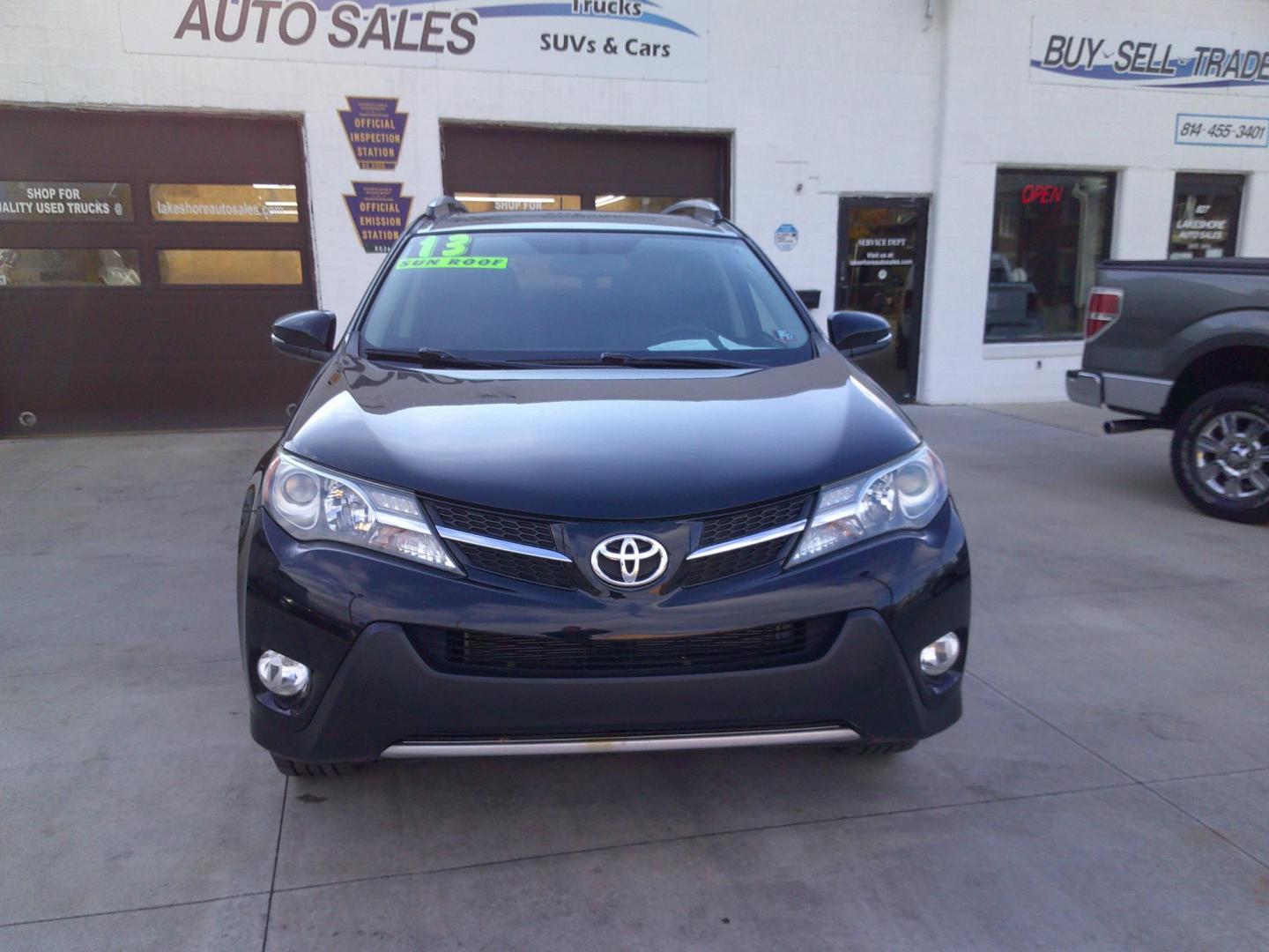 2013 Black Crystal Pearlcoat /Jet Black Toyota RAV4 Limited AWD (2T3DFREV0DW) with an 2.5L L4 DOHC 16V engine, 6-Speed Automatic transmission, located at 827 W 26th Street, Erie, PA, 16508, (814) 455-3401, 42.105431, -80.090942 - Thanks for looking at our accident free two owner new Toyota trade. This is the Limited model with lots of factory options including all wheel drive, heated leather front seats, power sunroof, back up camera, navigation, blind spot monitor, memory seat, just to name a few and lots more. No need to - Photo#1